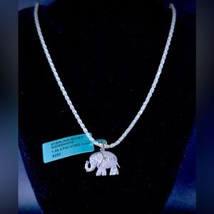 Sterling Silver Elephant Pendant Necklace
